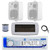 Dual MXD13 Single DIN Bluetooth Marine MP3 AM/FM Stereo Receiver with White Cover, 22" Radio Antenna, Wire, 2x 4" 30 Watt Peak Water-Resistant 3-Way InDoor/OutDoor Audio Speakers (White)