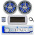 Dual MXD13 Single DIN Bluetooth Marine MP3 AM/FM Stereo Receiver with White Cover, 22" Radio Antenna, Wire, 2x 6.5" 180 Watt Max Power 2-Way Water Resistant Audio Speakers (Charcoal)