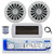 Dual MXD13 Single DIN Bluetooth Marine MP3 AM/FM Stereo Receiver with White Cover, 22" Radio Antenna, Wire, 2x 6.5" 180 Watt Max Power 2-Way Water Resistant Audio Speakers (White)