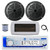 Dual MXD13 Single DIN Bluetooth Marine MP3 AM/FM Stereo Receiver with White Cover, 22" Radio Antenna, Wire, 2x 5.25" 100 Watt Peak Full Range Dual Cone Waterproof Stereo Speakers (Black)