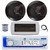 Dual MXD13 Single DIN Bluetooth Marine MP3 AM/FM Stereo Receiver with White Cover, 22" Radio Antenna, Wire, 2x 6.5" 150 Watt Max Full Range Dual Cone Waterproof Stereo Speakers (Black)