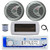 Dual MXD13 Single DIN Bluetooth Marine MP3 AM/FM Stereo Receiver with White Cover, 22" Radio Antenna, Wire, 2x 6.5" 150 Watt Max Full Range Dual Cone Waterproof Stereo Speakers (Silver)