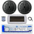 Dual MXD13 Single DIN Bluetooth Marine MP3 AM/FM Stereo Receiver with White Cover, 22" Radio Antenna, Wire, 2x 6.5" 120 Watt Max Full Range Dual Cone Waterproof Stereo Speakers (Black)