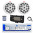 Dual MXD13 Single DIN Bluetooth Marine MP3 AM/FM Stereo Receiver with White Cover, 22" Radio Antenna, Wire, 2x 8'' 300W Max Full Range Dual Cone Waterproof Stereo Speakers (White)