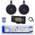 Dual MXD13 Single DIN Bluetooth Marine MP3 AM/FM Stereo Receiver with White Cover, 22" Radio Antenna, Wire, 2x 4" 300W Max Bluetooth Waterproof Wakeboard LED Tower Speakers (Black)