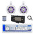 Dual MXD13 Single DIN Bluetooth Marine MP3 AM/FM Stereo Receiver with White Cover, 22" Radio Antenna, Wire, 2x 4" 300W Max Bluetooth Waterproof Wakeboard LED Tower Speakers (White)