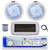 Dual MXD13 Single DIN Bluetooth Marine MP3 AM/FM Stereo Receiver with White Cover, 22" Radio Antenna, Wire, 2x 6'' 240 Watt Peak Power  2-Way Blue Flashing LED Audio Speakers (White)