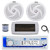 Dual MXD13 Single DIN Bluetooth Marine MP3 AM/FM Stereo Receiver with White Cover, 22" Radio Antenna, Wire, 2x 6'' 240 Watt Max  2-Way Boat Audio Speakers (White)