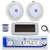 Dual MXD13 Single DIN Bluetooth Marine MP3 AM/FM Stereo Receiver with White Cover, 22" Radio Antenna, Wire, 2x 8'' 320 Watt Max  2-Way Blue Flashing LED Boat Audio Speakers (White)