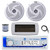 Dual MXD13 Single DIN Bluetooth Marine MP3 AM/FM Stereo Receiver with White Cover, 22" Radio Antenna, Wire, 2x 8'' 320 Watt Max  2-Way Boat Audio Speakers (White)