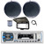 Pyle PLMRB29W Single-DIN Marine Bluetooth USB/AUX MP3 Player AM/FM Radio In-Dash White Stereo Receiver W/White Cover, 2x 5.25" 20W Peak Polyclone Black Boat Audio Speakers, Radio Antenna, Speaker Wire