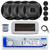 Dual MXD13 Single DIN Bluetooth Marine MP3 AM/FM Stereo Receiver with White Cover, 22" Radio Antenna, Wire, 4x 6.5" 450 Watt Peak 2-Way Water Resistant Boat Audio Speakers (Black)