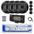 Dual MXD13 Single DIN Bluetooth Marine MP3 AM/FM Stereo Receiver with White Cover, 22" Radio Antenna, Wire, 4x 6.5" 450 Watt Peak 2-Way Water Resistant Boat Audio Speakers (Black)