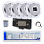 Dual MXD13 Single DIN Bluetooth Marine MP3 AM/FM Stereo Receiver with White Cover, 22" Radio Antenna, Wire, 4x 6.5" 450 Watt Peak 2-Way Water Resistant Boat Audio Speakers (White)
