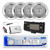 Dual MXD13 Single DIN Bluetooth Marine MP3 AM/FM Stereo Receiver with White Cover, Long Range Antenna, Amplifier w/Kit, 4x 6.5" 400W Max 2-Way Water Resistant Audio Speakers (Silver)