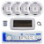 Dual MXD13 Single DIN Bluetooth Marine MP3 AM/FM Stereo Receiver with White Cover, 22" Radio Antenna, Wire, 4x 6.5" 400W Max 2-Way Water Resistant Audio Speakers (White)