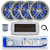 Dual MXD13 Single DIN Bluetooth Marine MP3 AM/FM Stereo Receiver with White Cover, 22" Radio Antenna, Wire, 4x 6.5" 180 Watt Max Power 2-Way Water Resistant Audio Speakers (Charcoal)