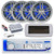 Dual MXD13 Single DIN Bluetooth Marine MP3 AM/FM Stereo Receiver with White Cover, Long Range Antenna, Amplifier w/Kit, 4x 6.5" 180 Watt Max Power 2-Way Water Resistant Audio Speakers (Charcoal)