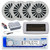 Dual MXD13 Single DIN Bluetooth Marine MP3 AM/FM Stereo Receiver with White Cover, Long Range Antenna, Amplifier w/Kit, 4x 6.5" 180 Watt Max Power 2-Way Water Resistant Audio Speakers (White)