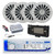 Dual MXD13 Single DIN Bluetooth Marine MP3 AM/FM Stereo Receiver with White Cover, Long Range Antenna, Amplifier w/Kit, 4x 6.5" 180 Watt Max Power 2-Way Water Resistant Audio Speakers (White)