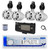 Dual MXD13 Single DIN Bluetooth Marine MP3 AM/FM Stereo Receiver with White Cover, 22" Radio Antenna, Wire, 4x 2.25" 10W Max Full Range Waterproof Off-Road Audio Speakers (White)