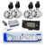 Dual MXD13 Single DIN Bluetooth Marine MP3 AM/FM Stereo Receiver with White Cover, Long Range Antenna, Amplifier w/Kit, 4x 2.25" 10W Max Full Range Waterproof Off-Road Audio Speakers (White)