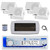Dual MXD13 Single DIN Bluetooth Marine MP3 AM/FM Stereo Receiver with White Cover, 22" Radio Antenna, Wire, 4x 3.5'' 200 Watt Max 3-Way Indoor/Outdoor Wall Mount Speaker (White)