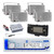 Dual MXD13 Single DIN Bluetooth Marine MP3 AM/FM Stereo Receiver with White Cover, Long Range Antenna, Amplifier w/Kit, 4x 3.5'' 200 Watt Max 3-Way Indoor/Outdoor Wall Mount Speaker (Silver)