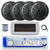 Dual MXD13 Single DIN Bluetooth Marine MP3 AM/FM Stereo Receiver with White Cover, 22" Radio Antenna, Wire, 4x 5.25'' 100 Watt Peak Full Range Dual Cone Waterproof Stereo Speakers (Black)