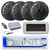 Dual MXD13 Single DIN Bluetooth Marine MP3 AM/FM Stereo Receiver, White Cover, Long Range Antenna, Amplifier w/Kit, 4x 5.25'' 100 Watt Peak Full Range Dual Cone Waterproof Stereo Speakers (Black)