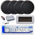 Dual MXD13 Single DIN Bluetooth Marine MP3 AM/FM Stereo Receiver, White Cover, Long Range Antenna, Amplifier w/Kit, 4x 6.5'' 400W Peak 2-Way Full Range Dual Cone Waterproof Speakers (Black)