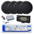 Dual MXD13 Single DIN Bluetooth Marine MP3 AM/FM Stereo Receiver, White Cover, Long Range Antenna, Amplifier w/Kit, 4x 6.5'' 400W Peak 2-Way Full Range Dual Cone Waterproof Speakers (Black)