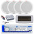 Dual MXD13 Single DIN Bluetooth Marine MP3 AM/FM Stereo Receiver, White Cover, Long Range Antenna, Amplifier w/Kit, 4x 6.5'' 400W Peak 2-Way Full Range Dual Cone Waterproof Speakers (White)
