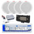 Dual MXD13 Single DIN Bluetooth Marine MP3 AM/FM Stereo Receiver, White Cover, Long Range Antenna, Amplifier w/Kit, 4x 6.5'' 400W Peak 2-Way Full Range Dual Cone Waterproof Speakers (White)