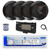 Dual MXD13 Single DIN Bluetooth Marine MP3 AM/FM Stereo Receiver with White Cover, 22" Radio Antenna, Wire, 4x 6.5" 150 Watt Max Full Range Dual Cone Waterproof Stereo Speakers (Black)