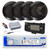 Dual MXD13 Single DIN Bluetooth Marine MP3 AM/FM Stereo Receiver with White Cover, Long Range Antenna, Amplifier w/Kit, 4x 6.5" 150 Watt Max Full Range Dual Cone Waterproof Stereo Speakers (Black)