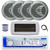 Dual MXD13 Single DIN Bluetooth Marine MP3 AM/FM Stereo Receiver with White Cover, 22" Radio Antenna, Wire, 4x 6.5" 150 Watt Max Full Range Dual Cone Waterproof Stereo Speakers (Silver)