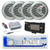Dual MXD13 Single DIN Bluetooth Marine MP3 AM/FM Stereo Receiver with White Cover, Long Range Antenna, Amplifier w/Kit, 4x 6.5" 150 Watt Max Full Range Dual Cone Waterproof Stereo Speakers (Silver)