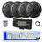 Dual MXD13 Single DIN Bluetooth Marine MP3 AM/FM Stereo Receiver with White Cover, 22" Radio Antenna, Wire, 4x 6.5" 120 Watt Max Full Range Dual Cone Waterproof Stereo Speakers (Black)
