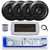 Dual MXD13 Single DIN Bluetooth Marine MP3 AM/FM Stereo Receiver with White Cover, 22" Radio Antenna, Wire, 4x 6.5" 120 Watt Peak Full Range Dual Cone Waterproof Stereo Speakers (Black)