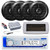 Dual MXD13 Single DIN Bluetooth Marine MP3 AM/FM Stereo Receiver with White Cover, Long Range Antenna, Amplifier w/Kit, 4x 6.5" 120 Watt Peak Full Range Dual Cone Waterproof Stereo Speakers (Black)