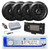 Dual MXD13 Single DIN Bluetooth Marine MP3 AM/FM Stereo Receiver with White Cover, Long Range Antenna, Amplifier w/Kit, 4x 6.5" 120 Watt Peak Full Range Dual Cone Waterproof Stereo Speakers (Black)