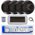 Dual MXD13 Single DIN Bluetooth Marine MP3 AM/FM Stereo Receiver with White Cover, 22" Radio Antenna, Wire, 4x 8'' 180 Watt Max Full Range Dual Cone Waterproof Stereo Speakers (Black)
