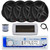 Dual MXD13 Single DIN Bluetooth Marine MP3 AM/FM Stereo Receiver with White Cover, 22" Radio Antenna, Wire, 4x 6.5" 600 Watt Max 2-Way Full Range Waterproof Wireless RF Streaming Speakers (Black)