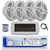 Dual MXD13 Single DIN Bluetooth Marine MP3 AM/FM Stereo Receiver with White Cover, 22" Radio Antenna, Wire, 4x 6.5" 600 Watt Max 2-Way Full Range Waterproof Wireless RF Streaming Speakers (White)