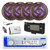 Dual MXD13 Single DIN Bluetooth Marine MP3 AM/FM Stereo Receiver, White Cover, Long Range Antenna, Amplifier w/Kit, 4x 6.5'' 240 Watt  Waterproof Multicolor LED Stereo Speakers (Camo)