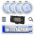 Dual MXD13 Single DIN Bluetooth Marine MP3 AM/FM Stereo Receiver with White Cover, 22" Radio Antenna, Wire, 4x 4" 100 Watt Max 2-Way  Blue Flashing LED Boat Audio Speakers (White)