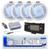 Dual MXD13 Single DIN Bluetooth Marine MP3 AM/FM Stereo Receiver, White Cover, Long Range Antenna, Amplifier w/Kit, 4x 5.25" 180 Watt Max 2-Way  Blue Flashing LED Boat Speakers (White)