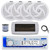 Dual MXD13 Single DIN Bluetooth Marine MP3 AM/FM Stereo Receiver with White Cover, 22" Radio Antenna, Wire, 4x 6'' 240 Watt Max  2-Way Boat Audio Speakers (White)