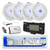 Dual MXD13 Single DIN Bluetooth Marine MP3 AM/FM Stereo Receiver, White Cover, Long Range Antenna, Amplifier w/Kit, 4x 8'' 320 Watt Max  2-Way Blue Flashing LED Boat Speakers (White)